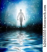 Human Figure Emerges from Light Human Figure Emerges from Light