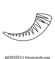 Jewish horn icon, outline style Jewish horn icon, outline style