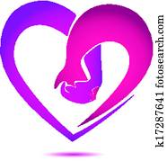 manos, amor, logotipo