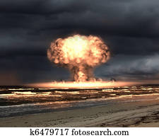 Nuclear explosion in an outdoor setting Nuclear explosion in an outdoor setting