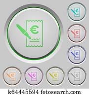 Signing Euro cheque push buttons