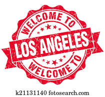 welcome to Los Angeles red vintage isolated seal welcome to Los Angeles red vintage isolated seal