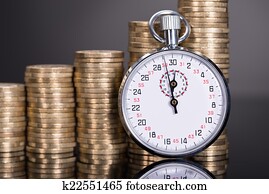 zeit, und, geld, wachstum