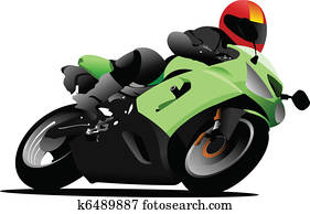Biker on the road. Vector illustra Biker on the road. Vector illustra