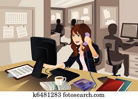 Businesswoman working in the office