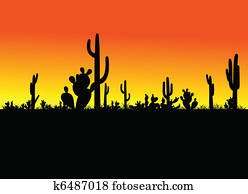 cacto, pretas, vetorial