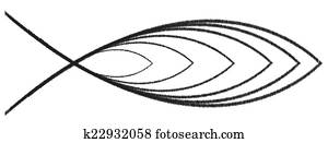 christliche, fische, kritzeln