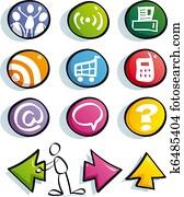 lustig, web, tasten, mit, symbole