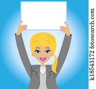 mulher, com, um, limpo, tabela, em, mãos