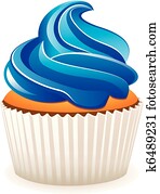 vector blue cupcake vector blue cupcake