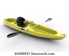 yellow kayak isolated on white background yellow kayak isolated on white background