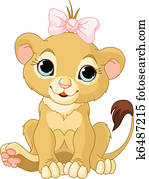 אריה, ילדה, גור