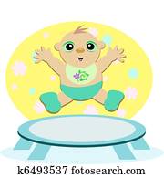 baby, trampolin