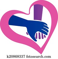 Holding hands heart shape logo Holding hands heart shape logo