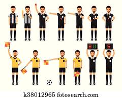 Soccer referee character set Soccer referee character set