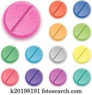 vector set of colorful drug pills vector set of colorful drug pills