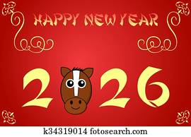 שמח, ראש שנה סיני, כרטיס, דוגמה, ל, 2026