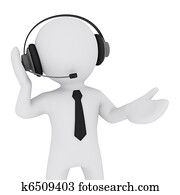 3D man with headset 3D man with headset