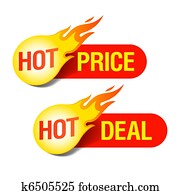 caliente, precio, y, caliente, trato, etiquetas