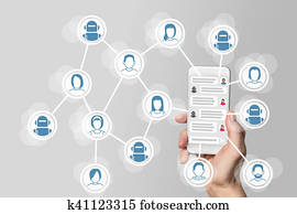 Chatbot concept with instant messenger displayed on smart phone Chatbot concept with instant messenger displayed on smart phone