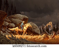 Cowboy In The Rockies Cowboy In The Rockies