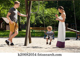 Family on playground Family on playground