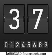 figuras, ligado, um, mecânico, scoreboard