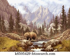 Grizzly Bear In The Rockies Grizzly Bear In The Rockies