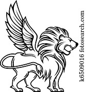 Heraldic lion Heraldic lion