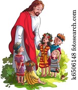jésus, à, enfants