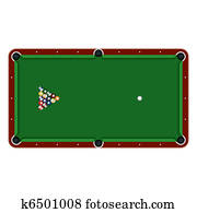 Pool table with balls Pool table with balls