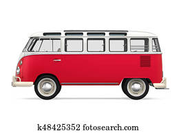 Retro Travel Van Isolated Retro Travel Van Isolated