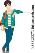 Teen Guy College Student Lean Board Teen Guy College Student Lean Board