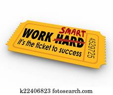 trabalho, esperto, não, difícil, bilhete, para, sucesso, esforço, resultados