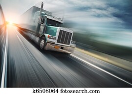 Truck on freeway Truck on freeway