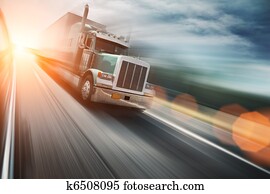 Truck on freeway Truck on freeway