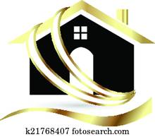 vastgoed, luxe, woning, logo