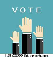 votación, manos