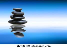 Zen stones over water Zen stones over water