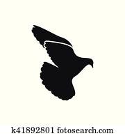 単純である 黒 １ 人 つ 単一 平和 鳩 ハト アイコン クリップアート 切り張り イラスト 絵画 集 K Fotosearch