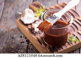 Barbeque sauce in a jar Barbeque sauce in a jar