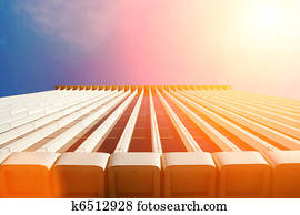 Building over sky background