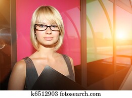 Businesswoman in modern office interior