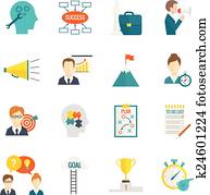 Coaching Business Icon Flat