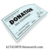 doação, cheque, palavra, dinheiro, presente, contribuição