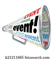 Event Word Bullhorn Megaphone Advertising Marketing Special Gath