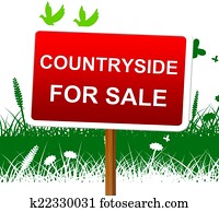 For Sale Represents Real Estate Agent And Landscape