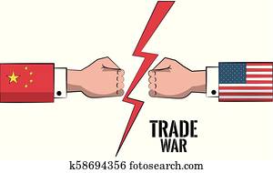 handel, oorlog, concept