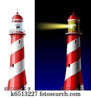 Lighthouse on white and dark Lighthouse on white and dark