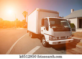 Moving truck on street Moving truck on street